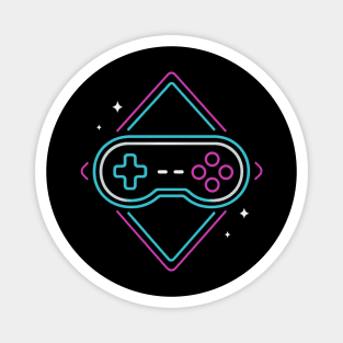 Neon Gamer Controller Retro Arcade Magnet